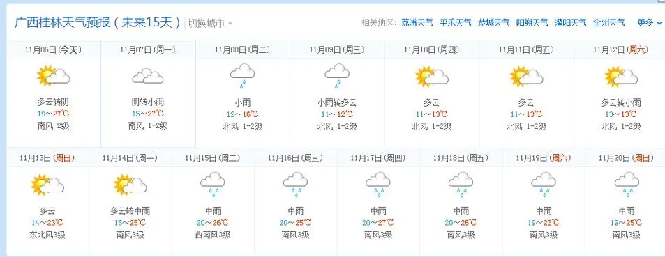 桂林15天天气预报，山水间的晴雨指南，出行必备